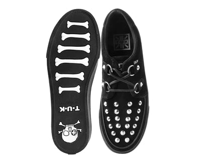 TUK Black Suede Studded D-Ring Sneaker