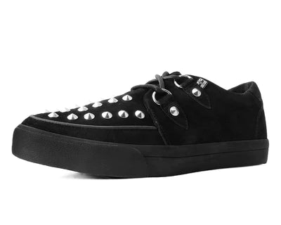 TUK Black Suede Studded D-Ring Sneaker
