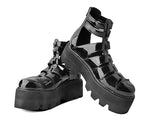 TUK- Black Patent Gladiator Dino Lug Sandal