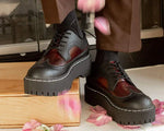 TUK-Black & Burgundy Double Decker Brogue