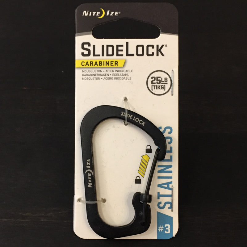 Nite Ize® SlideLock Carabiner #3 Black Stainless Steel