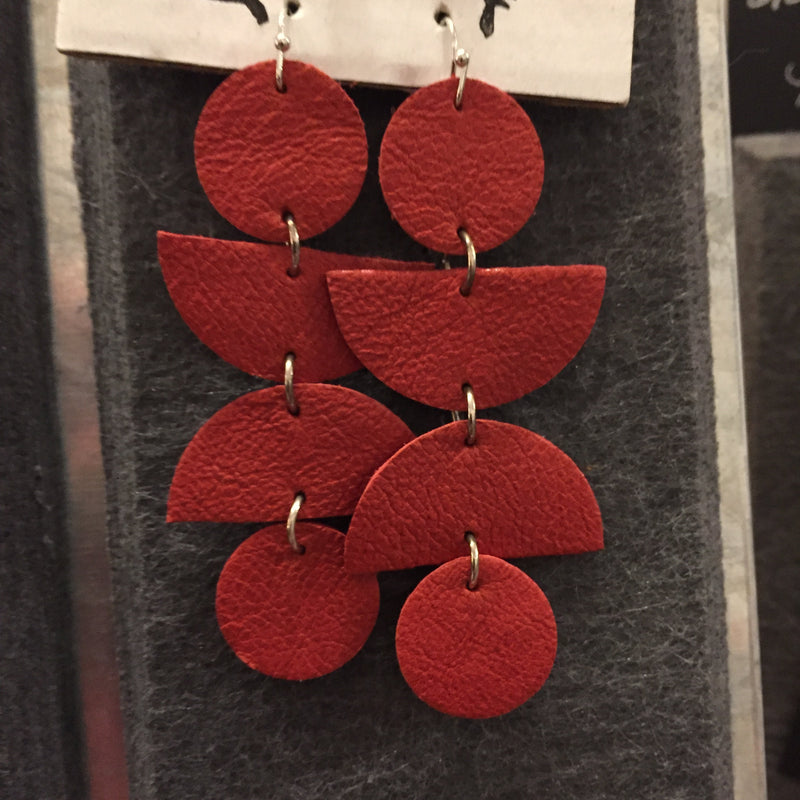 Frond and Feather Leather Earring 4