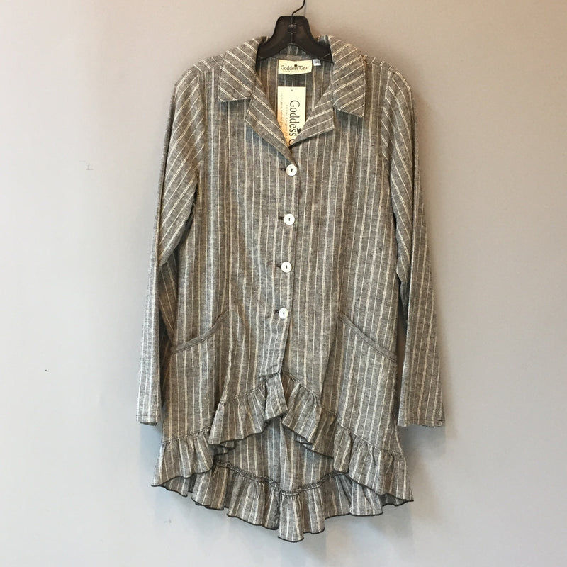 GG Ruffle Jacket charcoal stripe