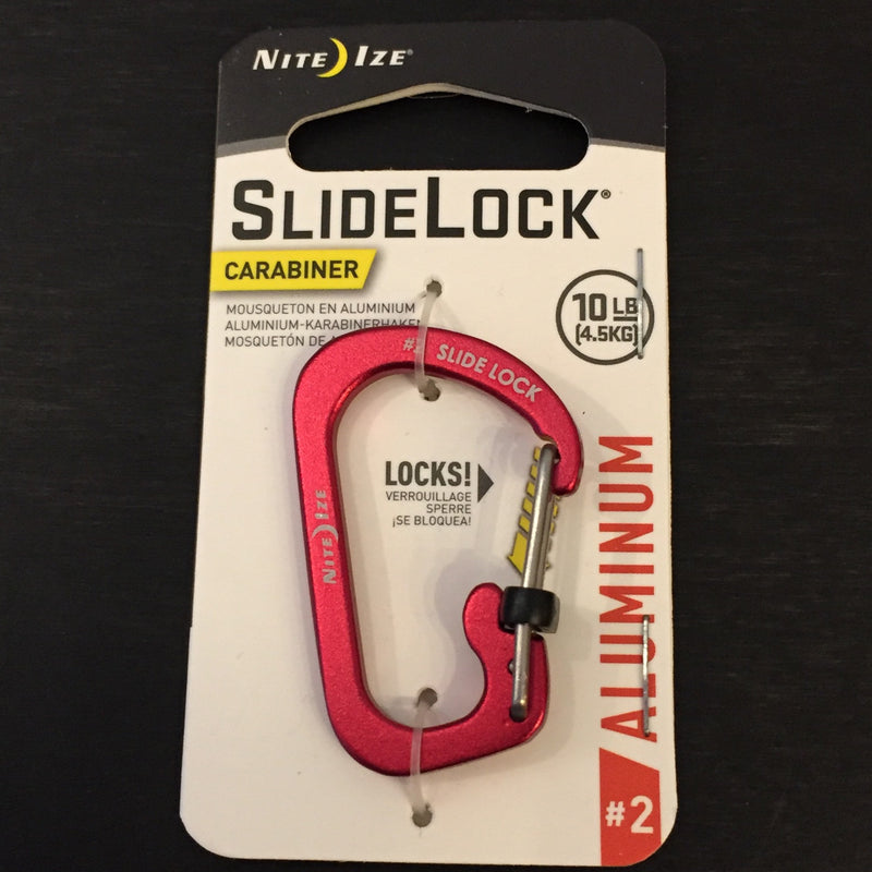 Nite Ize® SlideLock Carabiner Key Ring #3 Red Aluminum (1)