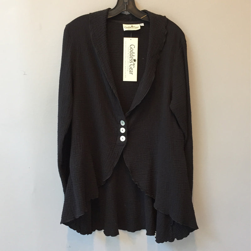 GG Shawl Collar Gauze Cardigan Black