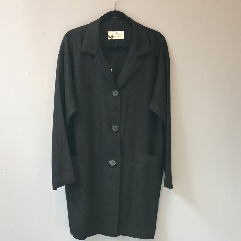 LC Linen Coat - black, medium