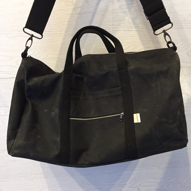 Loquat Black Waxed Canvas Bag