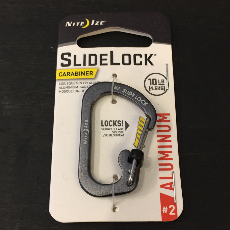 Nite Ize® SlideLock Carabiner #2 Charcoal Aluminum